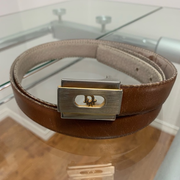 OFFERS??? Vintage Christian Dior Monsieur tan Leather Belt. Size 40/100 - Picture 4 of 4